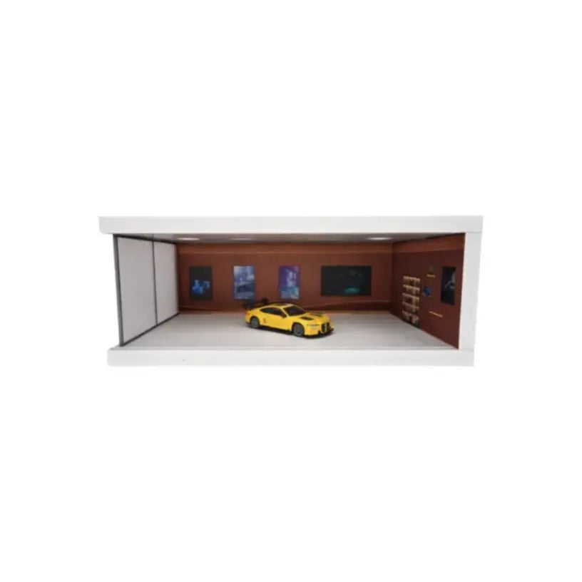 1:64 Chevrolet Diorama Light Box Single Parking Space Brown A Mini Scene