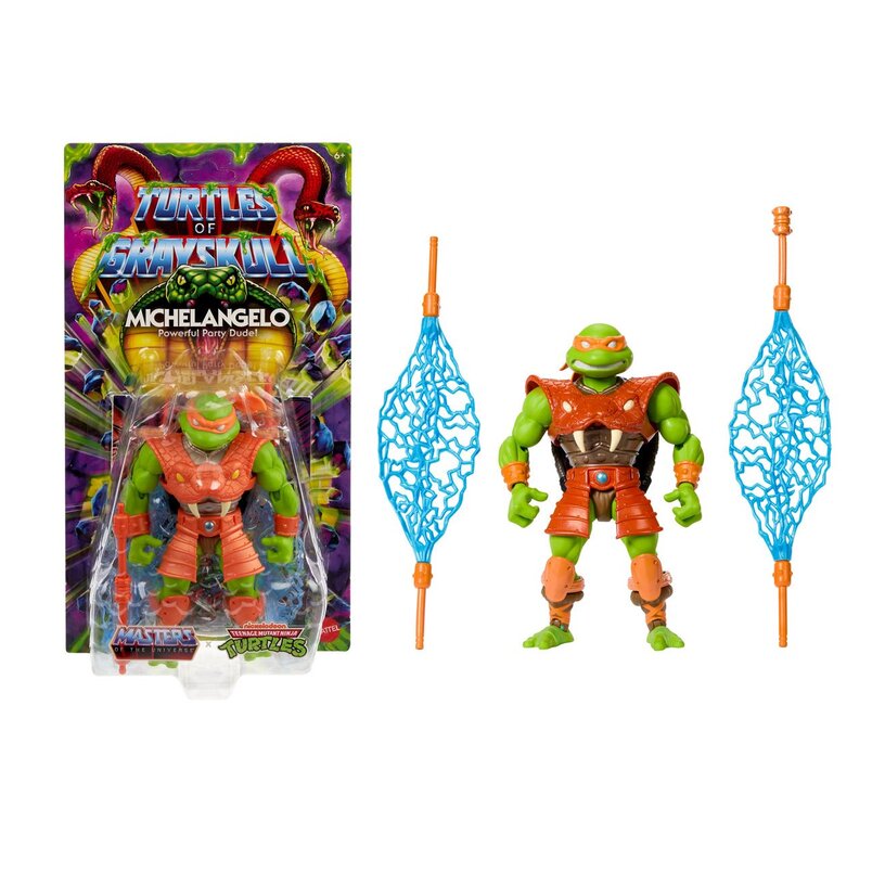 Complete Set Motu X Tmnt Origins Turtles Of Grayskull Wave 6