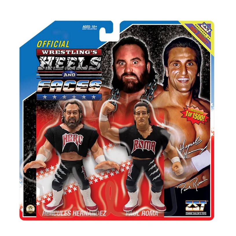 Hercules Hernandez & Paul Roma Wrestling Heels & Faces Black Gear 4.5 2-Pack