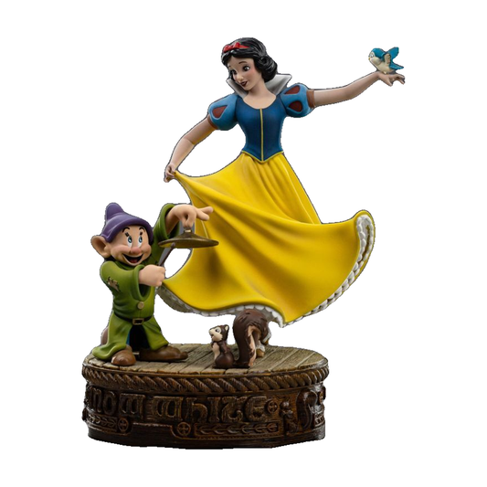 Snow White and Dopey - Disney Art Scale 1:10 Statue - Iron Studios รขโฌโ Complete statue alternate view on white