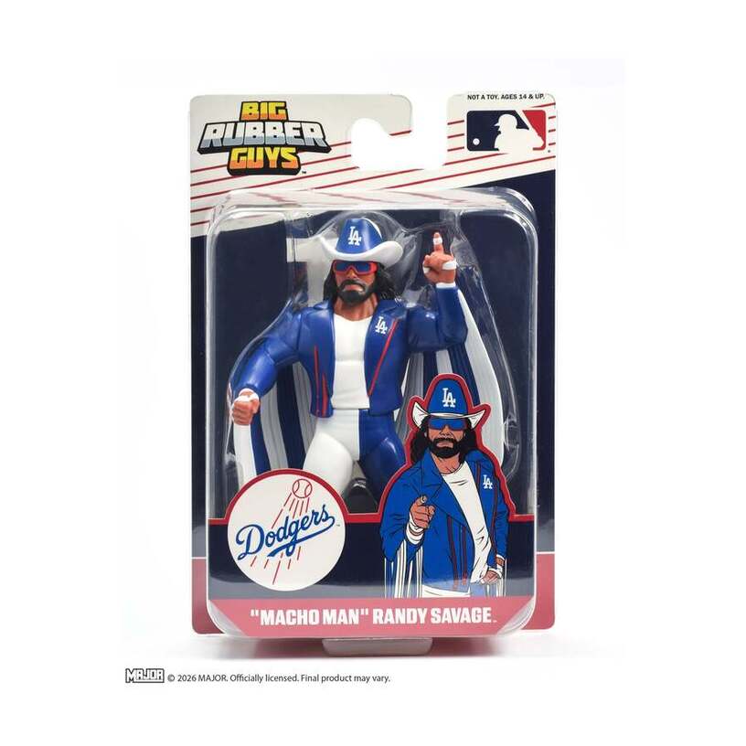 Major Big Rubber Guys Macho Man Randy Savage Los Angeles Dodgers 8-Inch Figure