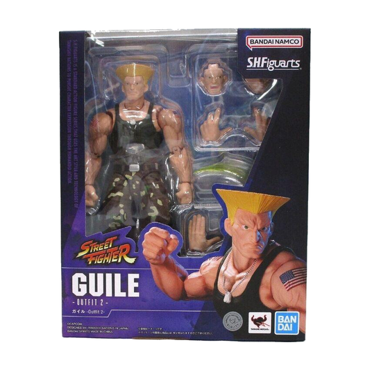 Guile Outfit 2 - Street Fighter S.H.Figuarts Figure - Bandai - Exact packaging on white