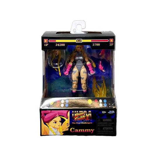 Cammy Player 2 - Ultra Street Fighter II 1:12 Figure - Jada Toys - Exact packaging on white