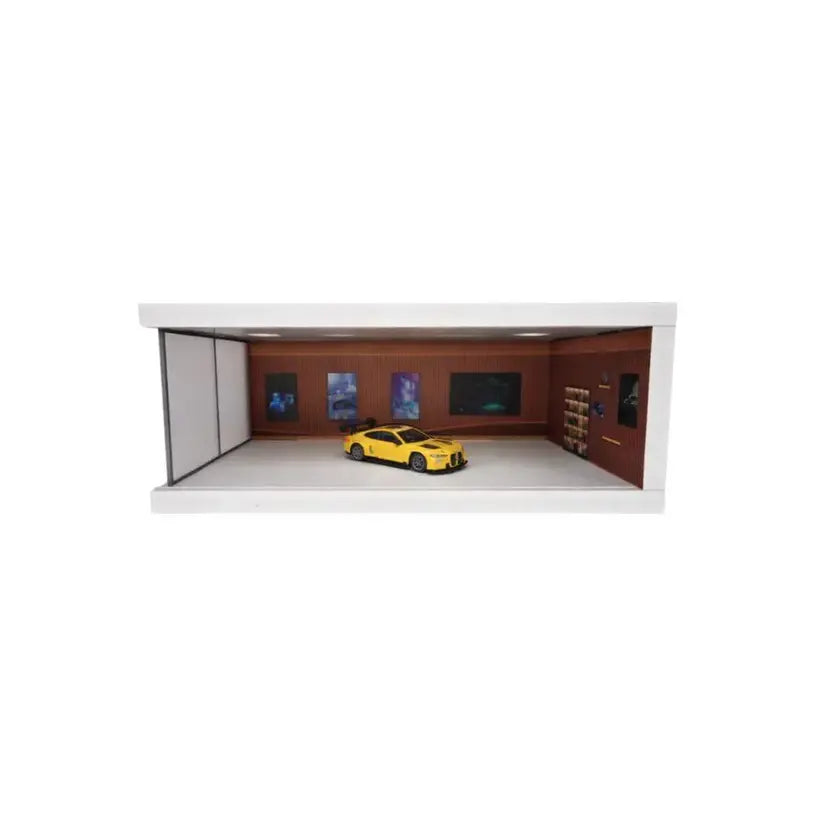 1:64 Chevrolet Diorama Light Box Single Parking Space Brown A Mini Scene