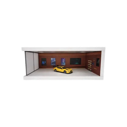 1:64 Chevrolet Diorama Light Box Single Parking Space Brown A Mini Scene