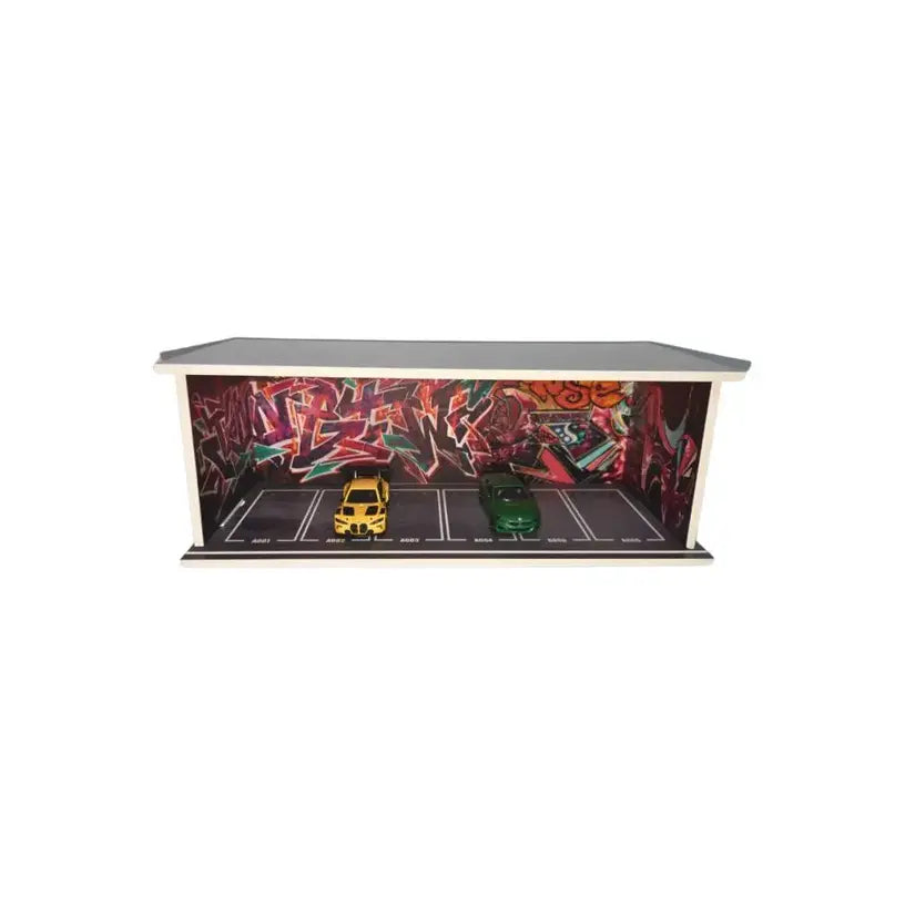 1:64 Diorama – Garage Scene Graffiti Wall E (Boxed) Miniature Scene