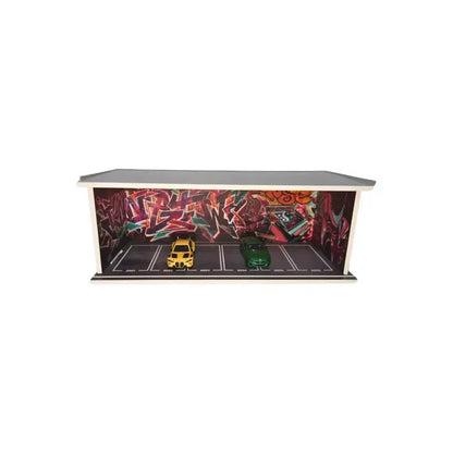 1:64 Diorama – Garage Scene Graffiti Wall E (Boxed) Miniature Scene