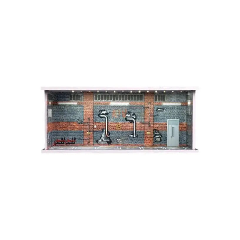 1:64 Diorama – Garage Scene Outdated Factory C (Boxed) Miniature Scene
