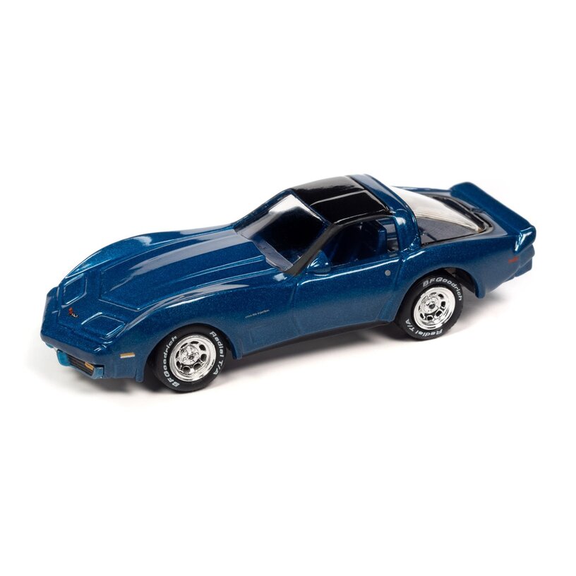 Johnny Lightning 1982 Chevrolet Corvette Bright Blue Poly