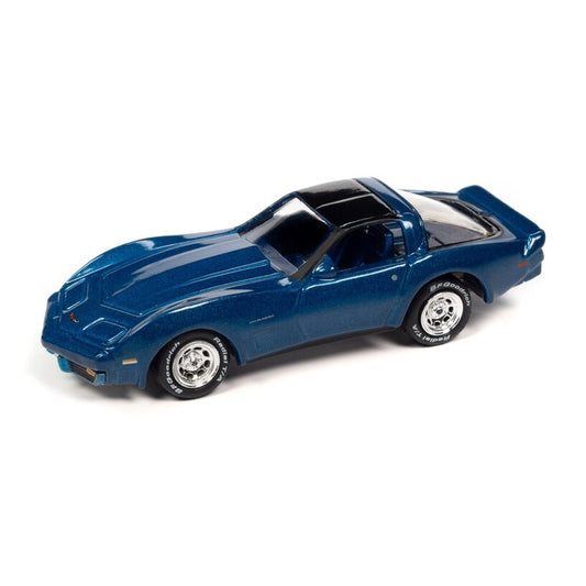 Johnny Lightning 1982 Chevrolet Corvette Bright Blue Poly