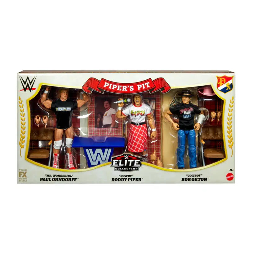 Piper'S Pit 3-Pack: Mr. Wonderful Rowdy  &  Bob Orton Wwe Elite Exclusive