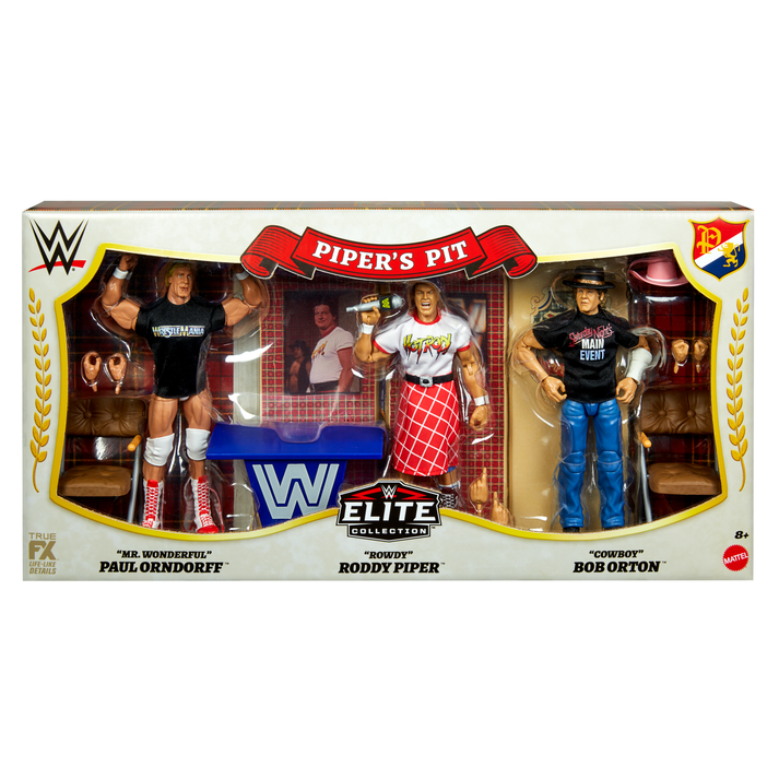 Piper'S Pit 3-Pack: Mr. Wonderful Rowdy  &  Bob Orton Wwe Elite Exclusive