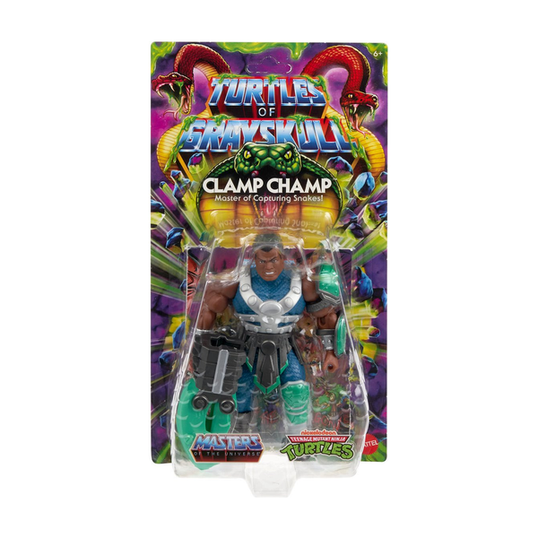Clamp Champ - Motu X Tmnt Origins Turtles Of Grayskull Wave 6 - Box packaging on white