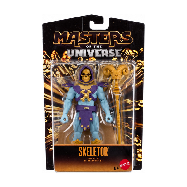 Skeletor - Motu Core Gold Variant Origins Figure - packaging on white