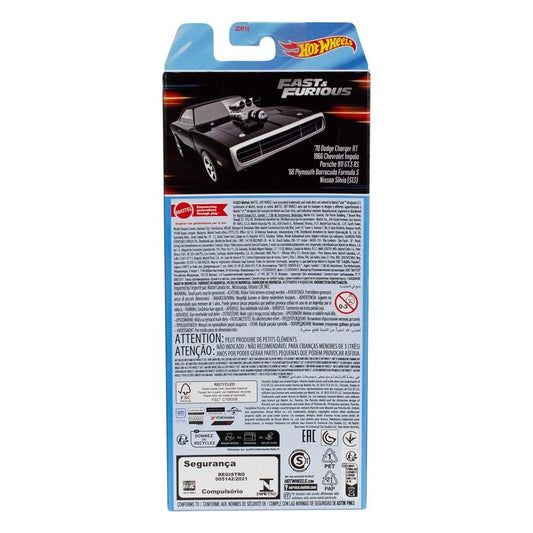 Hot Wheels Fast & Furious 5-Pack 1:64 Scale Vehicles Jbj80