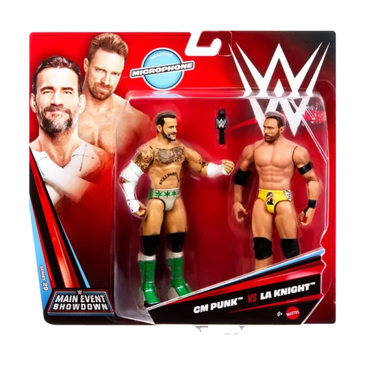 Cm Punk Vs La Knight Wwe Championship Showdown Series 29 Action Figure 2-Pack - packaging on white