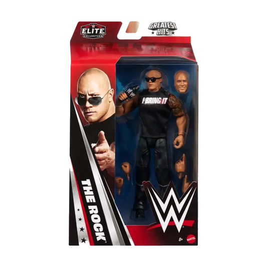 The Rock Wwe Elite Collection Greatest Hits Series 13 - packaging on white