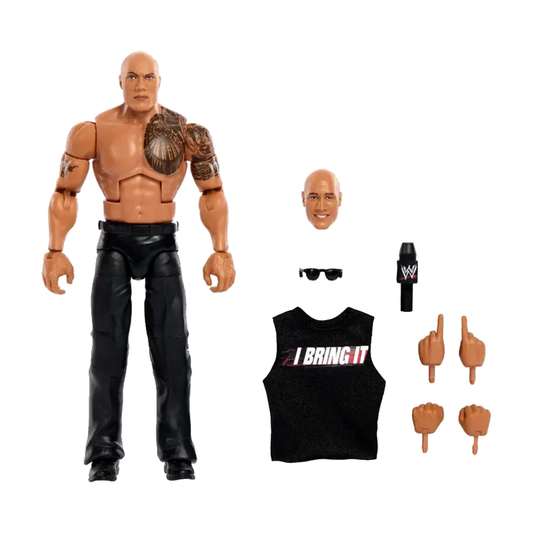 The Rock Wwe Elite Collection Greatest Hits Series 13 - complete unboxed product on white