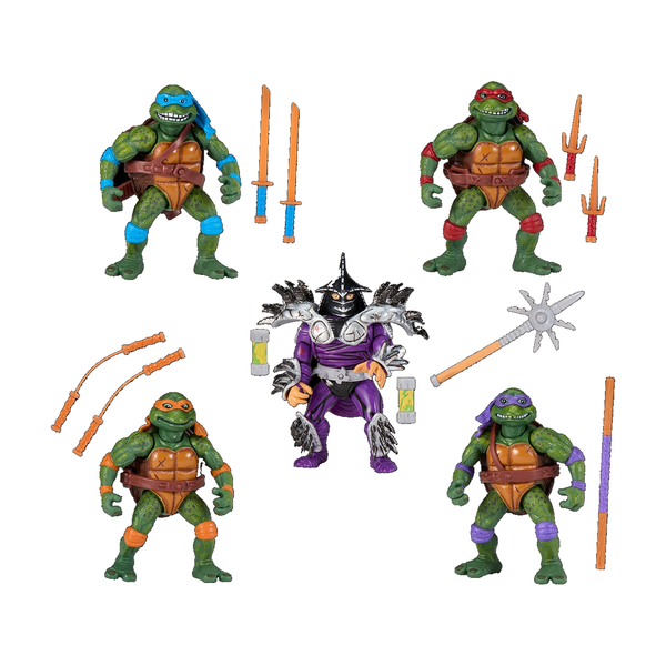 Teenage Mutant Ninja Turtles Cowabunga Forever Movie 5-Pack - Complete five-figure set and accessories on white