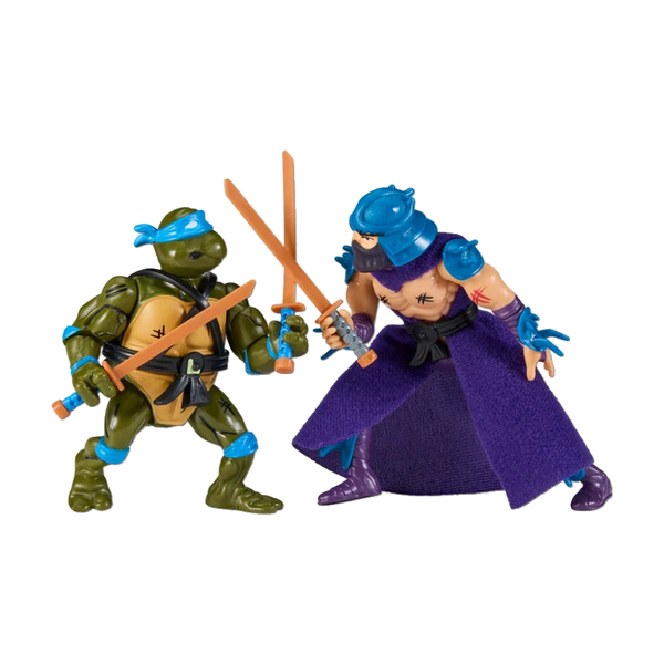 Leonardo Vs Shredder 2-Pack Tmnt Cowabunga Forever - complete unboxed product on white