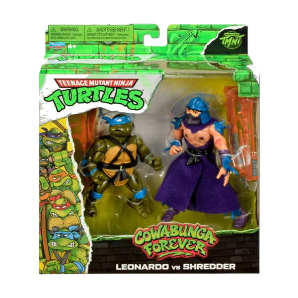 Leonardo Vs Shredder 2-Pack Tmnt Cowabunga Forever - packaging on white