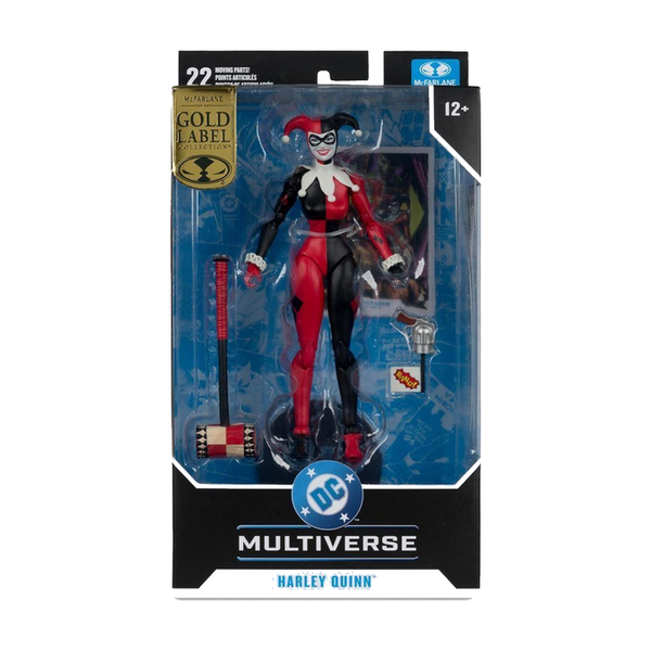 Harley Quinn Dc Classic Gold Label Dc Multiverse 7-Inch Action Figure - packaging on white