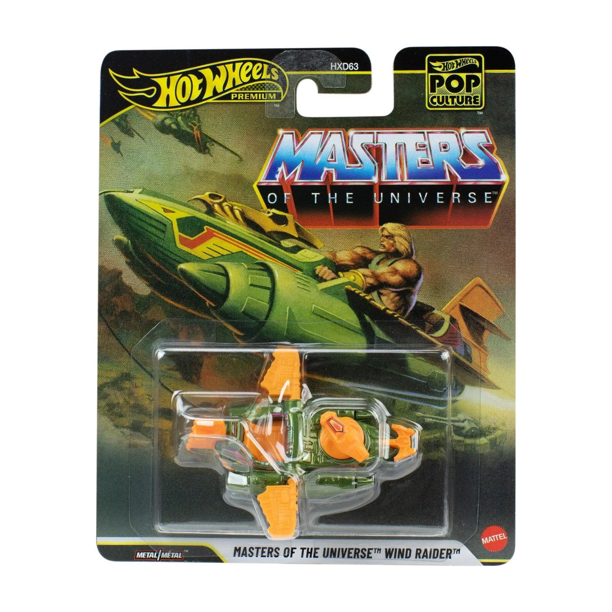 Wind Raider - Masters of the Universe Hot Wheels Premium Pop Culture 1:64 - Full front carded packaging