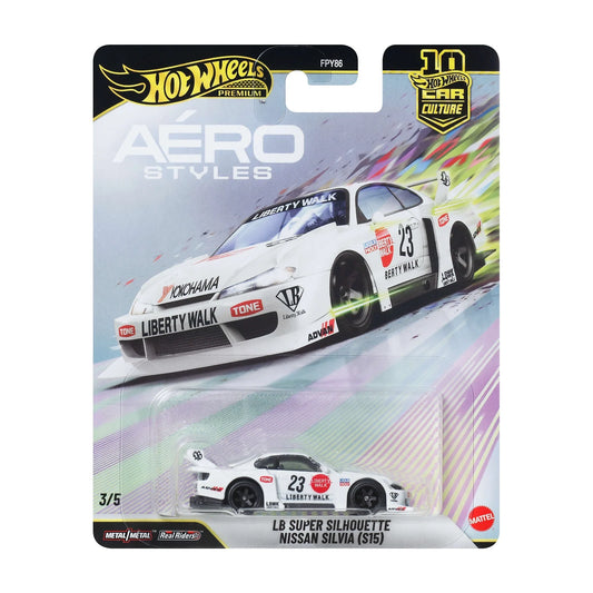 LB Super Silhouette Nissan Silvia S15 - Hot Wheels Premium Aero Styles 1:64 - Complete Aero Styles front packaging