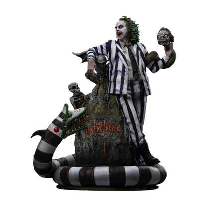Beetlejuice - Beetlejuice Beetlejuice Art Scale 1:10 Statue - Iron Studios â€” Complete statue front view on white