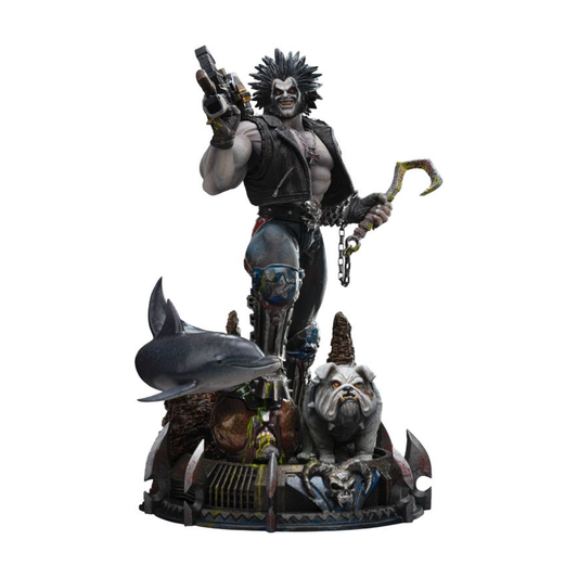 Lobo Unleashed - DC Comics Art Scale 1:10 Statue - Iron Studios â€” Complete statue front view on white