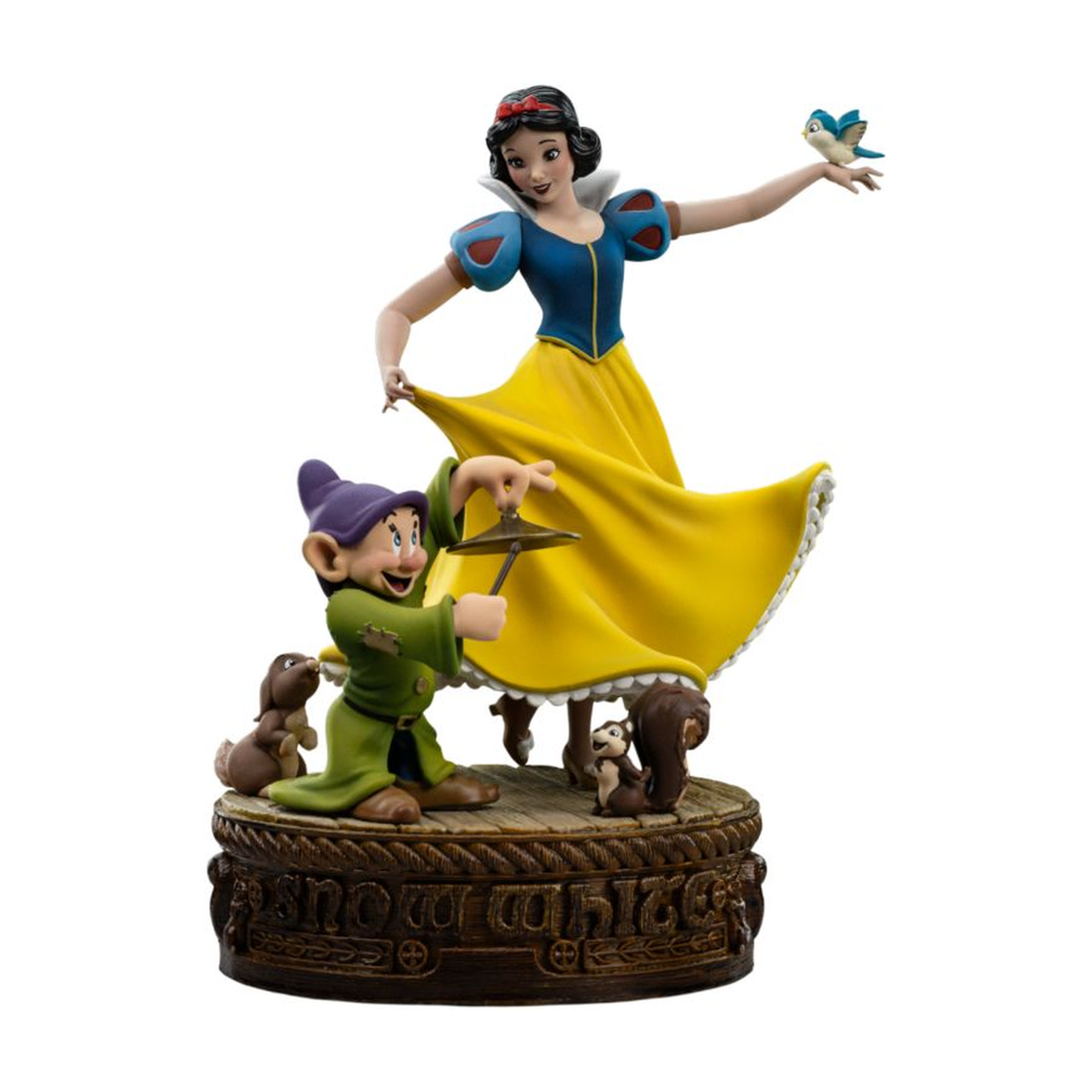 Snow White and Dopey - Disney Art Scale 1:10 Statue - Iron Studios â€” Complete statue front view on white