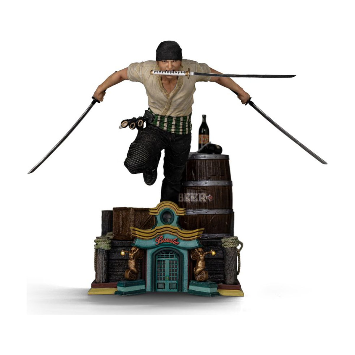 Roronoa Zoro - Netflix One Piece Art Scale 1:10 Statue - Iron Studios â€” Complete statue front view on white