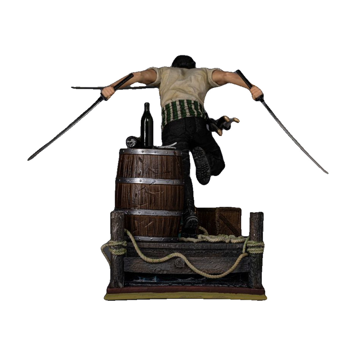 Roronoa Zoro - Netflix One Piece Art Scale 1:10 Statue - Iron Studios â€” Complete statue rear view on white