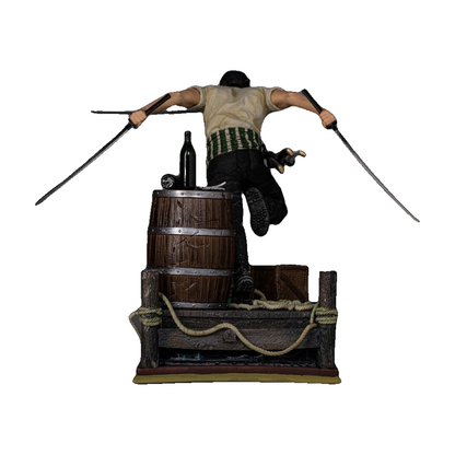 Roronoa Zoro - Netflix One Piece Art Scale 1:10 Statue - Iron Studios â€” Complete statue rear view on white