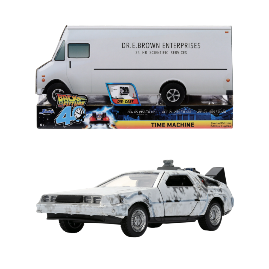 Back To The Future - Delorean (Frosted) 1:32 Scale Vehicle With Truck Box