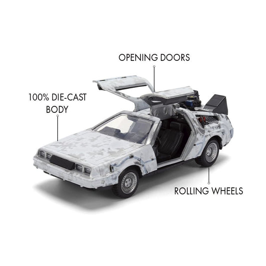 Back To The Future - Delorean (Frosted) 1:32 Scale Vehicle With Truck Box