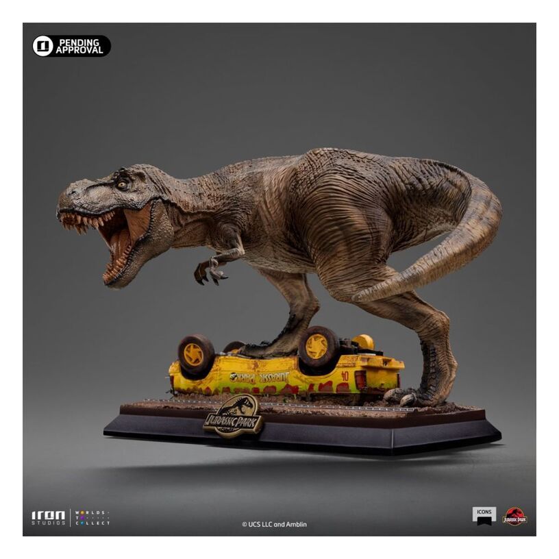 Jurassic Park T-Rex Attack Icons Statue