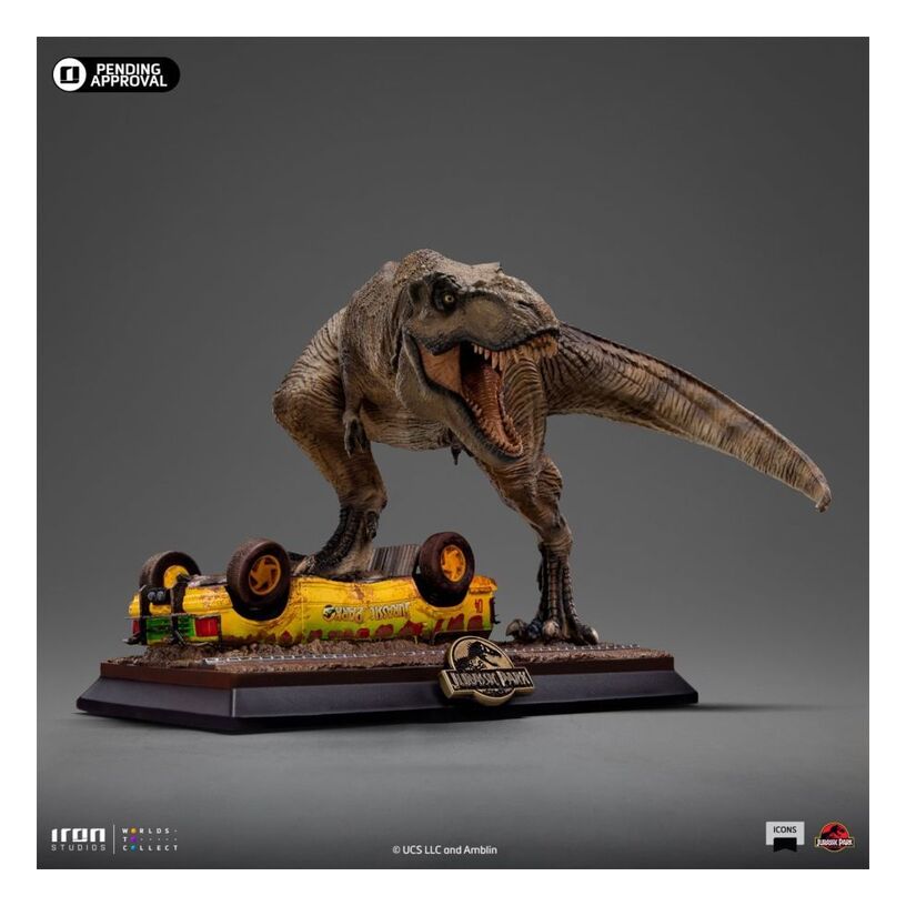 Jurassic Park T-Rex Attack Icons Statue
