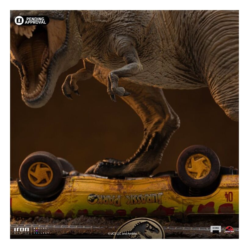Jurassic Park T-Rex Attack Icons Statue
