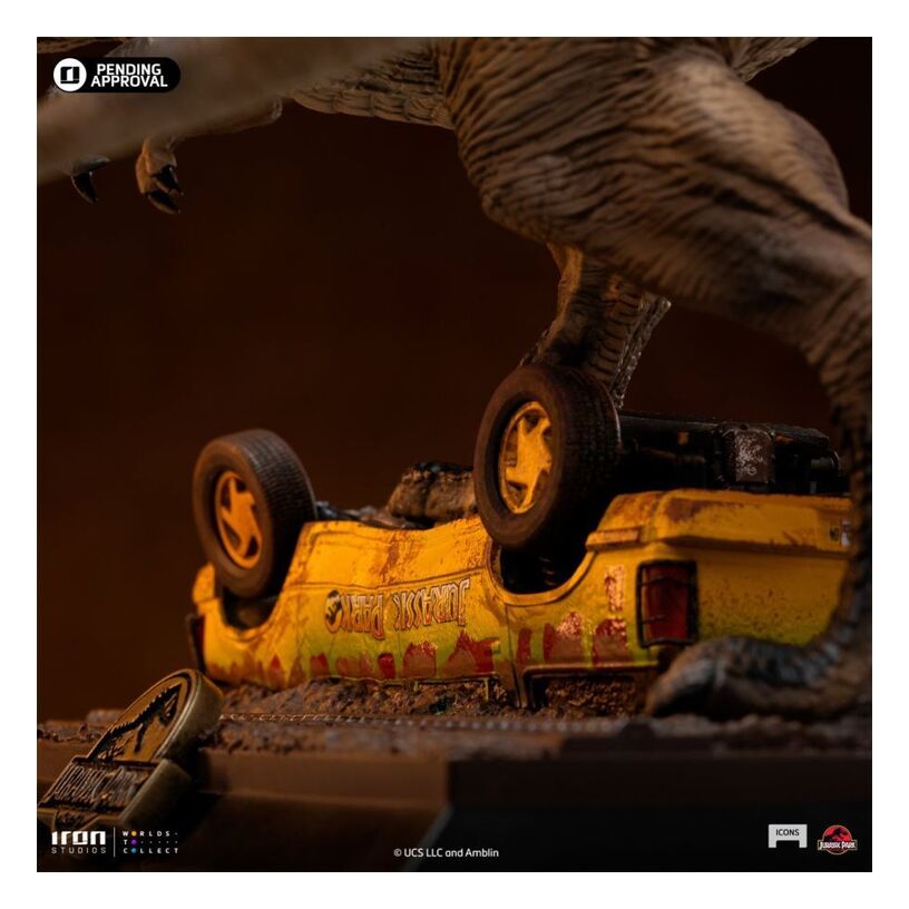 Jurassic Park T-Rex Attack Icons Statue