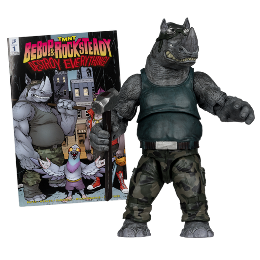 Teenage Mutant Ninja Turtles - Rocksteady Page Punchers 5" Figure With Comic