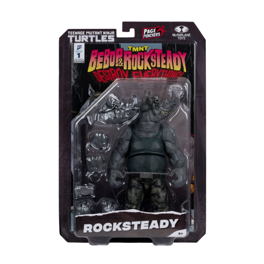 Teenage Mutant Ninja Turtles - Rocksteady Page Punchers 5" Figure With Comic