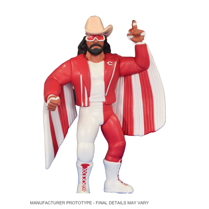 Major Big Rubber Guys Macho Man Randy Savage Cincinnati Reds 8-Inch Figure - Complete unboxed Cincinnati Reds Macho Man figure on white