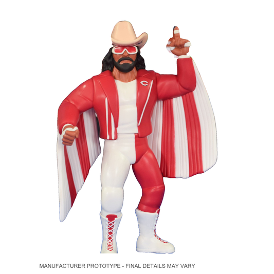 Major Big Rubber Guys Macho Man Randy Savage Cincinnati Reds 8-Inch Figure - Complete unboxed Cincinnati Reds Macho Man figure on white