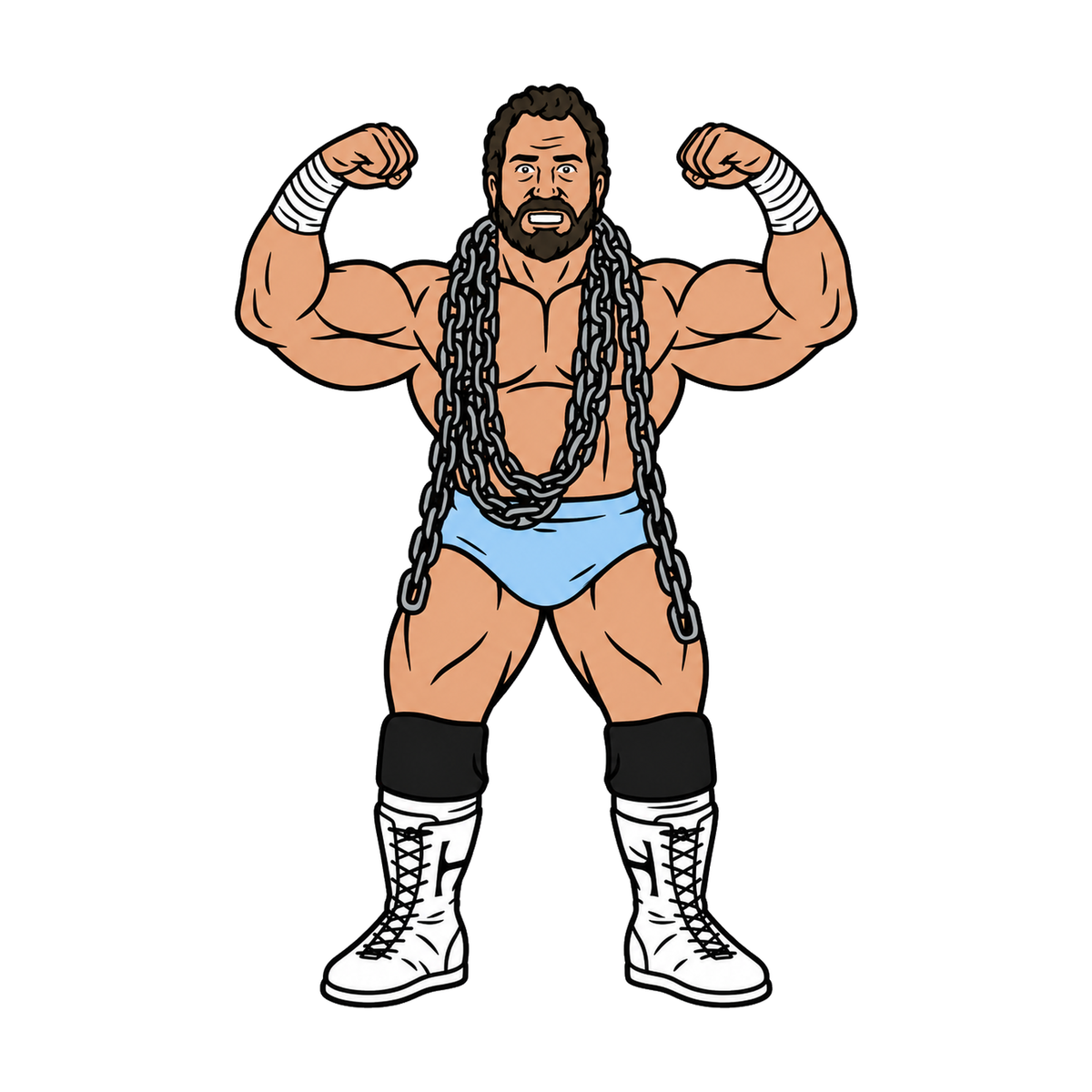 Major Big Rubber Guys Hercules Hernandez 8-Inch Figure — Manufacturer full-body concept artwork; final product may vary