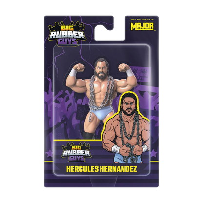 Major Big Rubber Guys Hercules Hernandez 8-Inch Figure — Exact retail packaging on white