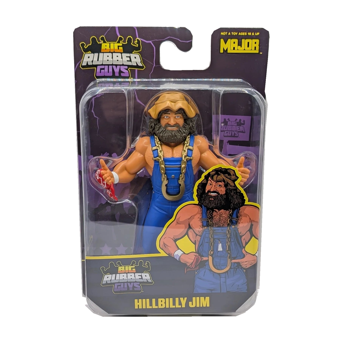 Major Big Rubber Guys Hillbilly Jim 8-Inch Figure — Exact retail packaging on white