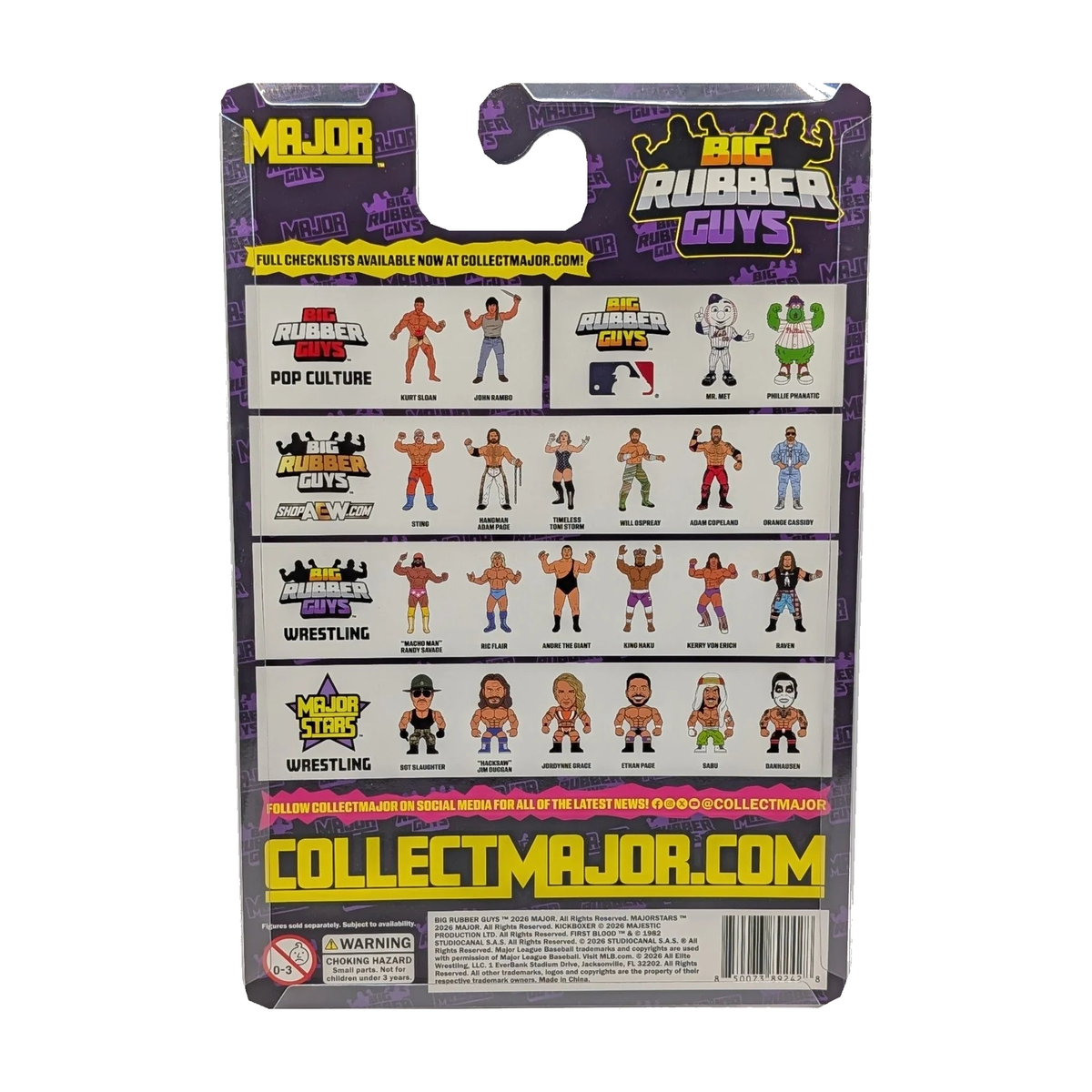Major Big Rubber Guys Hillbilly Jim 8-Inch Figure — Rear of packaging on white