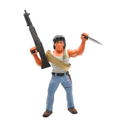 Major Big Rubber Guys John Rambo 8-Inch Figure — Complete unboxed figure on white