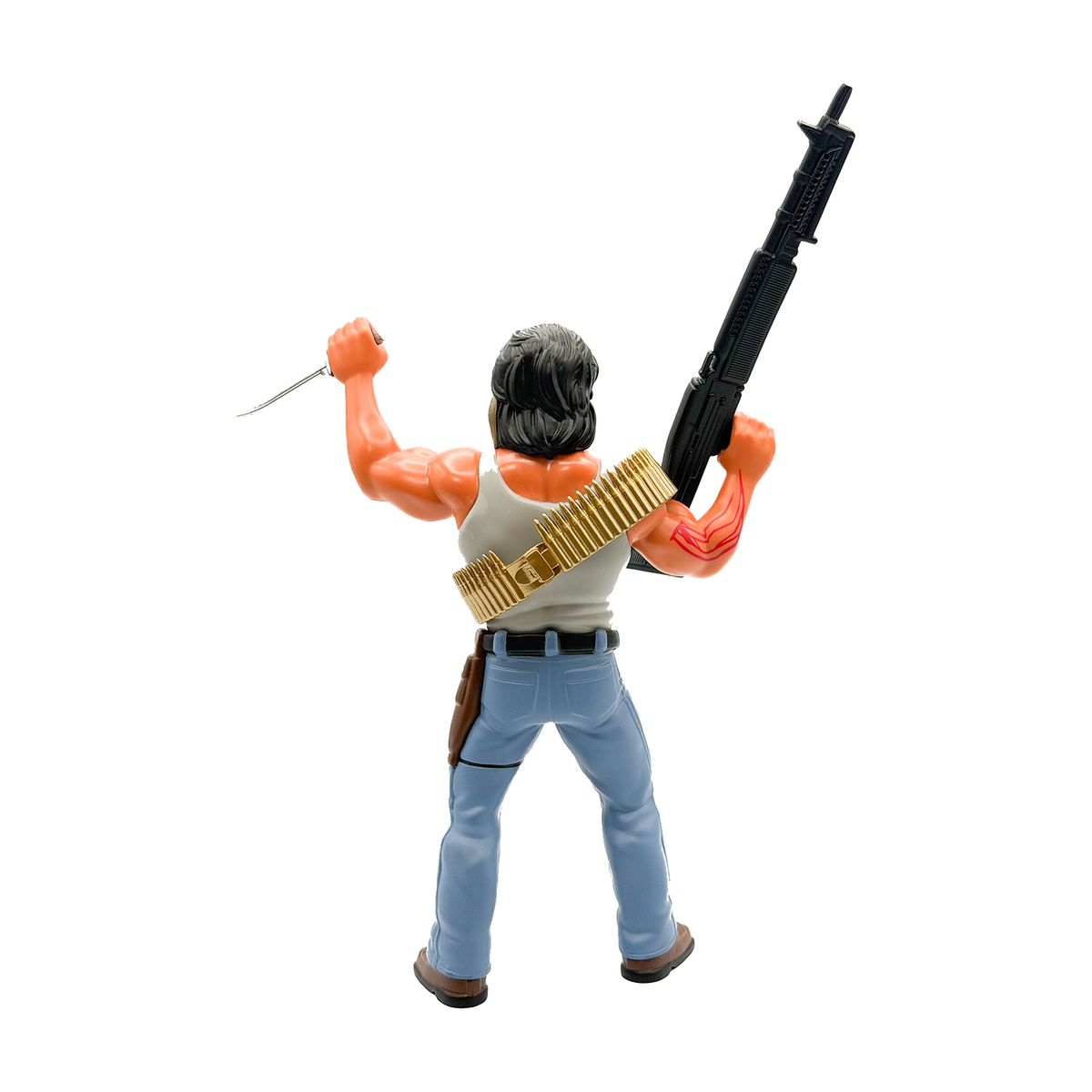 Major Big Rubber Guys John Rambo 8-Inch Figure — Complete unboxed figure on white